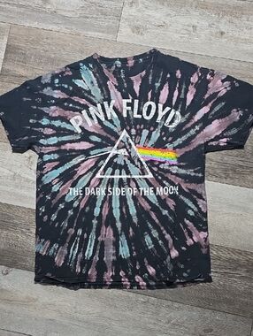 Pink Floyd | Tie-Dye 'The Dark Side Of The Moon' Prism Graphic Band Tee Sz Lg